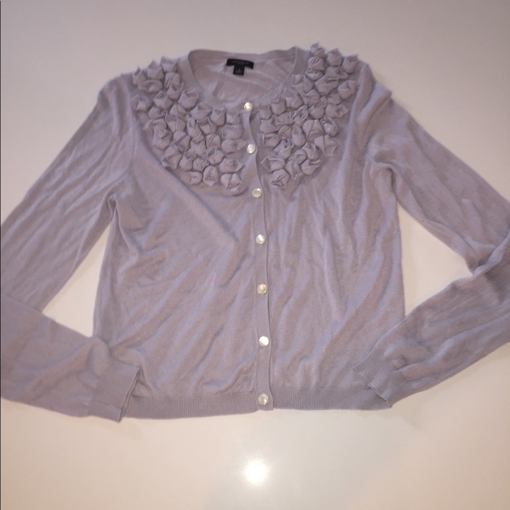 Ann Taylor cardigan sweater light gray button s